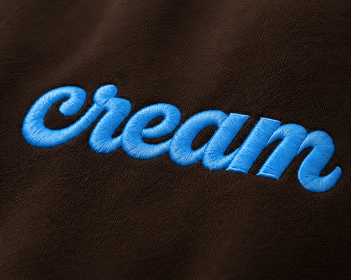 Blue on Brown Crewneck - Embroidered