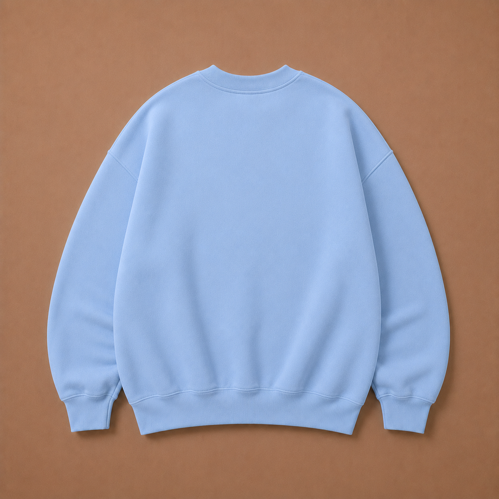 Brown on Blue Crewneck - Embroidered