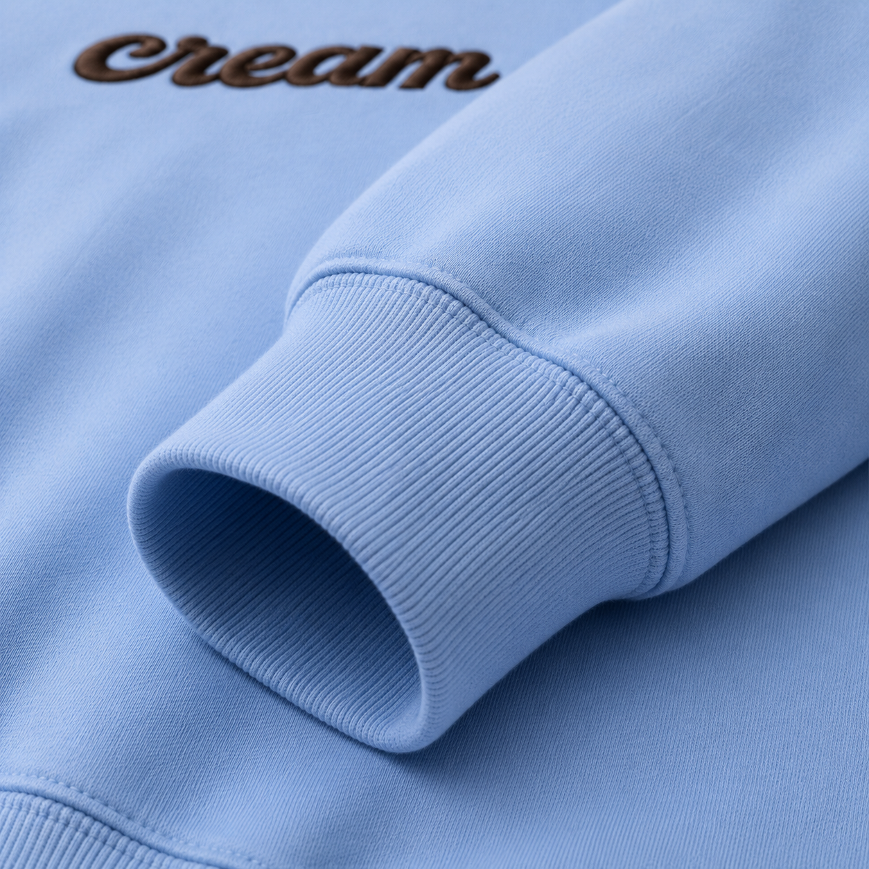 Brown on Blue Crewneck - Embroidered