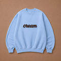 Brown on Blue Crewneck - Embroidered