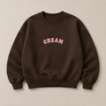 Pink on Brown Crewneck - Puff Print