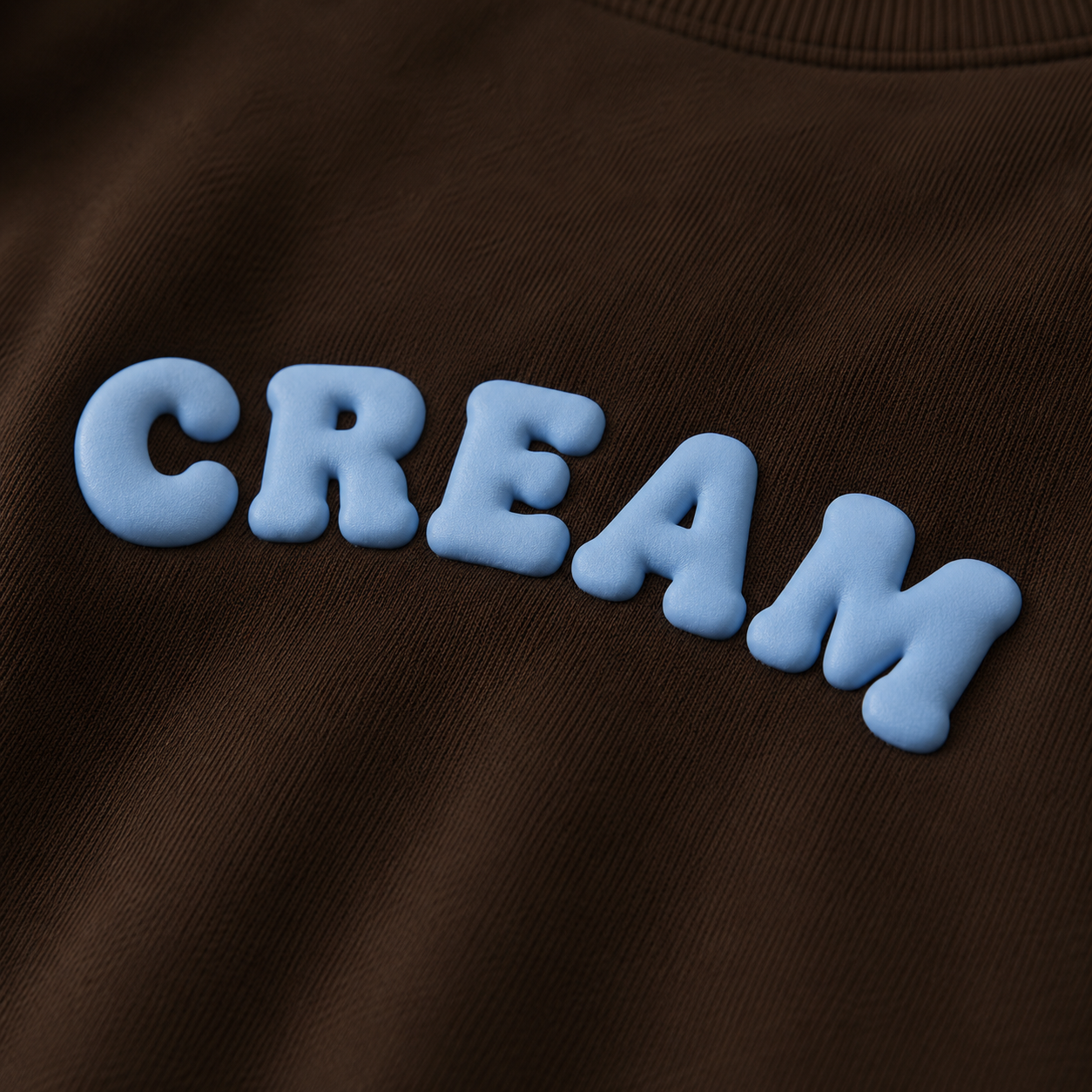 Blue on Brown Crewneck - Puff Print