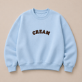 Brown on Blue Crewneck - Puff Print