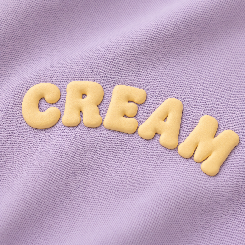 Butterscotch on Lilac Crewneck - Puff Print