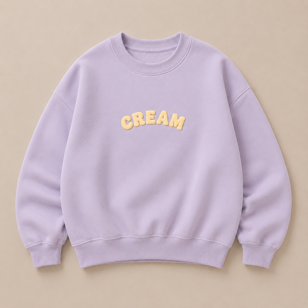 Butterscotch on Lilac Crewneck - Puff Print